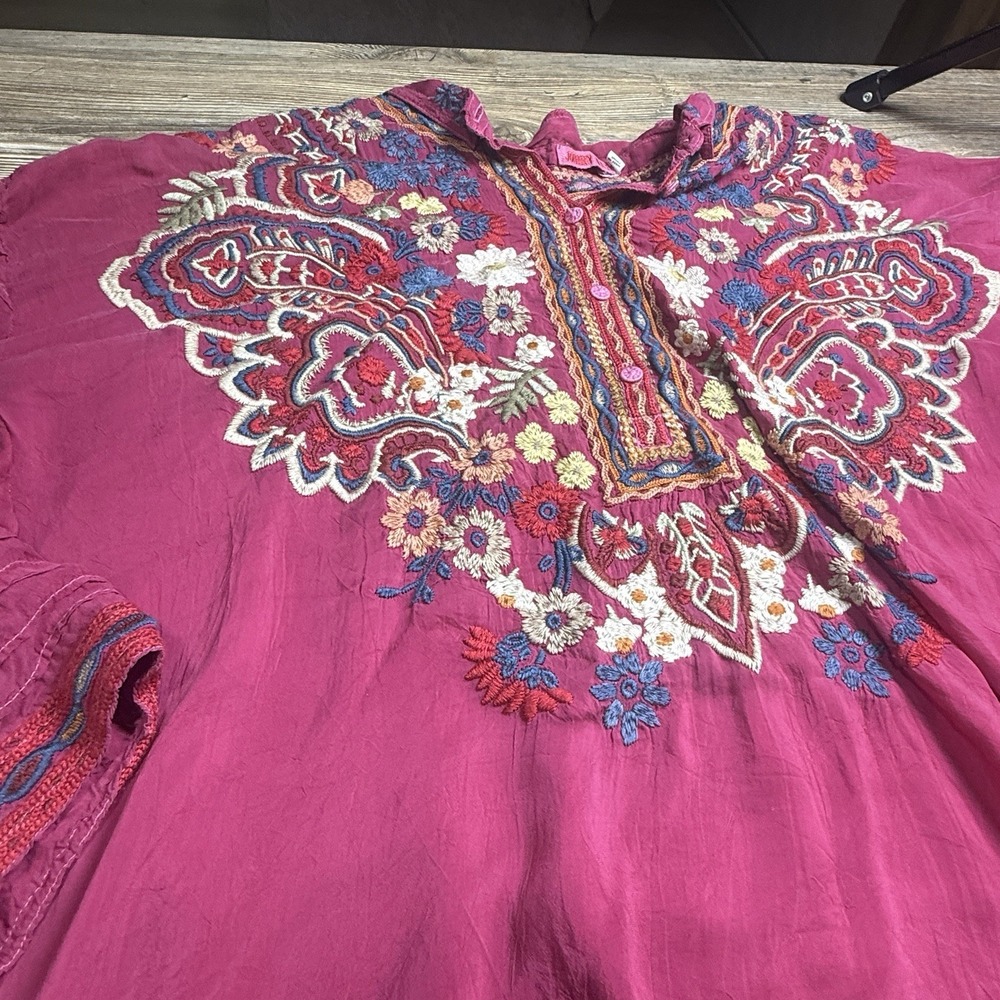 Stunning Johnny Was XL Aubrette Embroidered Top Boho Flowy‎ - Picture 4 of 9